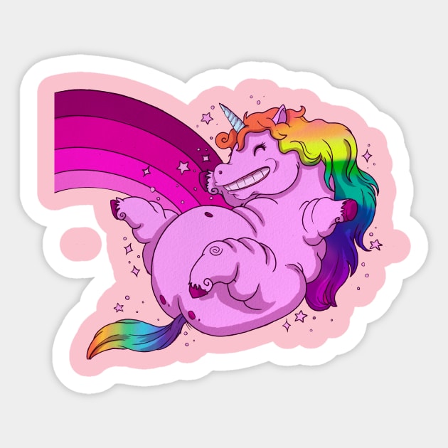 Fat Unicorn! Sticker by Smushbox art
